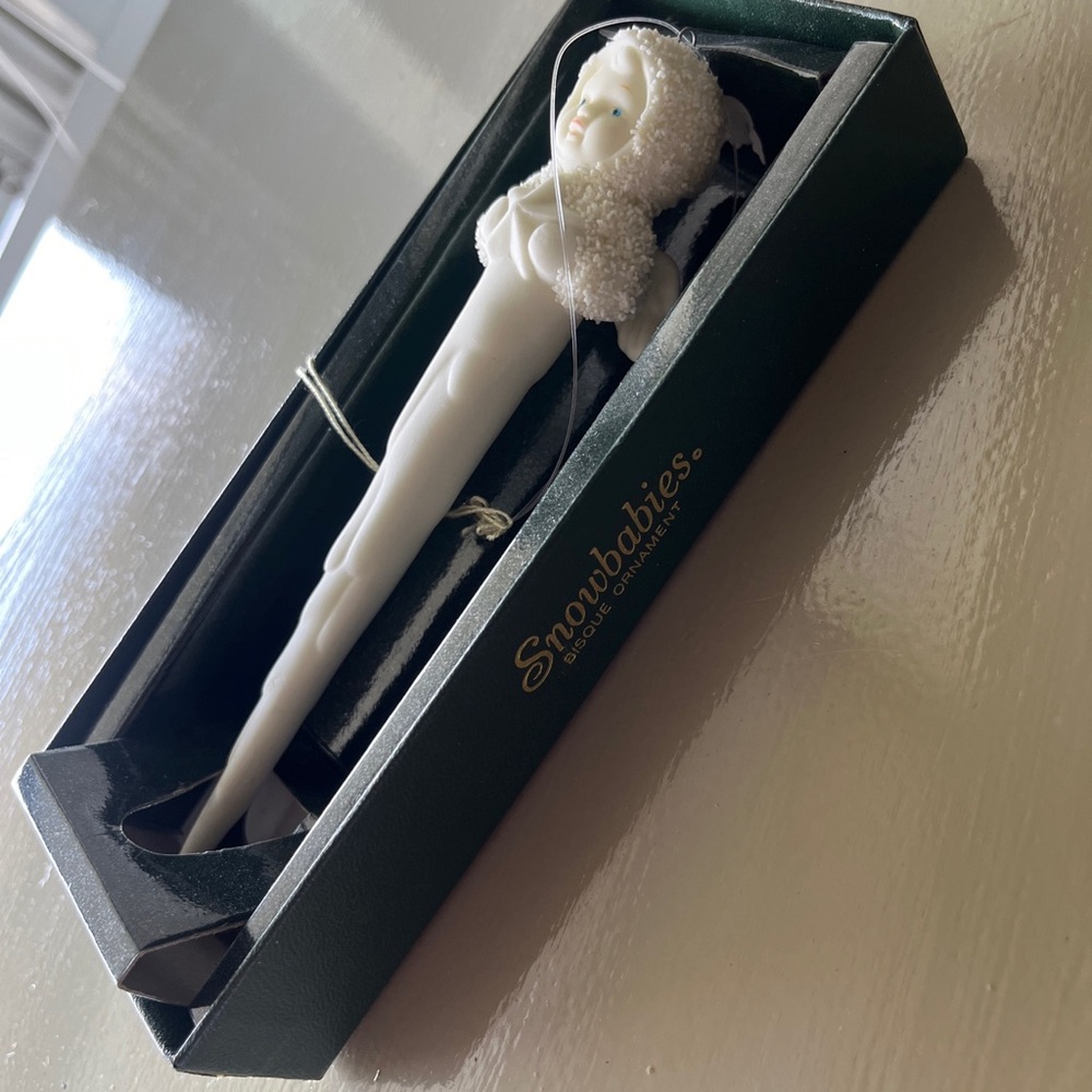 Snowbabies Bisque Porcelain Ornament My First Star Dept. 56- 6" icicle